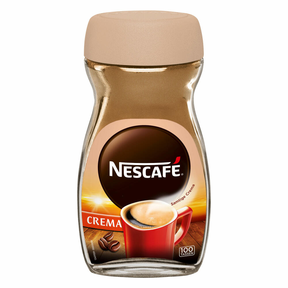 Nescafé Classic Crema, löslicher Bohnenkaffee, Kaffee, Glas, 200 g, für 100 Tassen