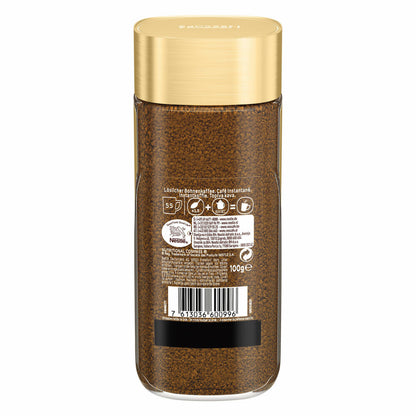 Nescafé Gold Typ Espresso, löslicher Bohnenkaffee, Kaffee, gemahlener Röstkaffee, Glas, 100 g