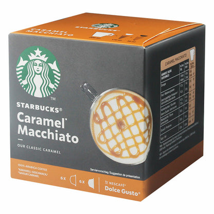 Nescafé Dolce Gusto Starbucks Caramel Macchiato, Latte Macchiato mit Karamell, Kaffeekapsel, Röstkaffee, 12 Kapseln