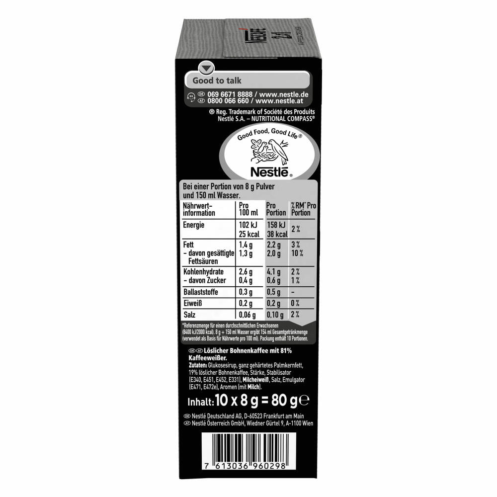 Nescafé 2in1 Sticks, Instantkaffee mit Creamer, Instant Kaffee, 10 Portionssticks