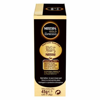 Nescafé Gold Typ Espresso, Sticks, Löslicher Kaffee, Instantkaffee, Instant, Stick, 25 x 1.8g, 012408223