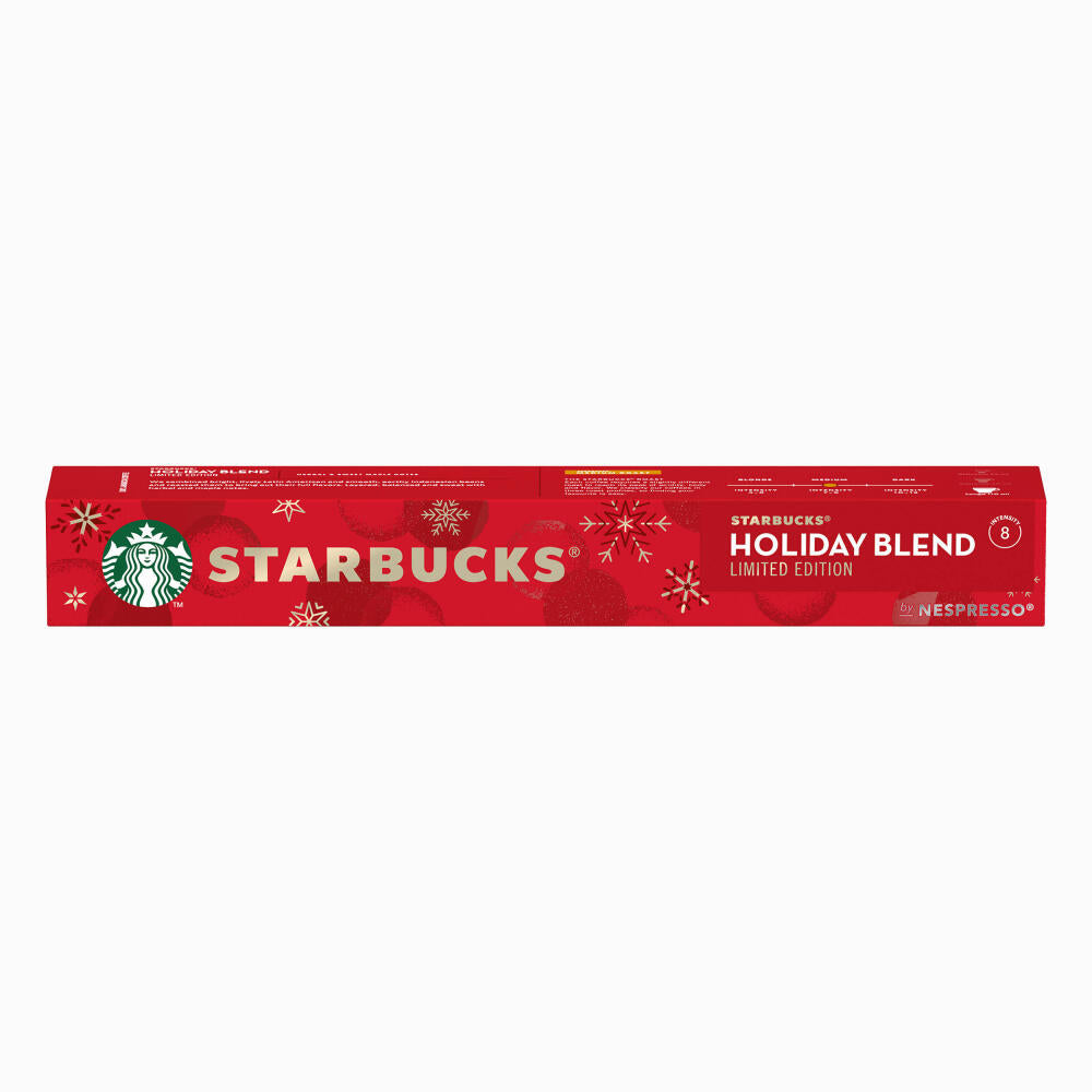 Starbucks Holiday Blend, Coffee, Roasted Coffee, Nespresso Compatible, Coffee Capsules, 12 x 10 Capsules