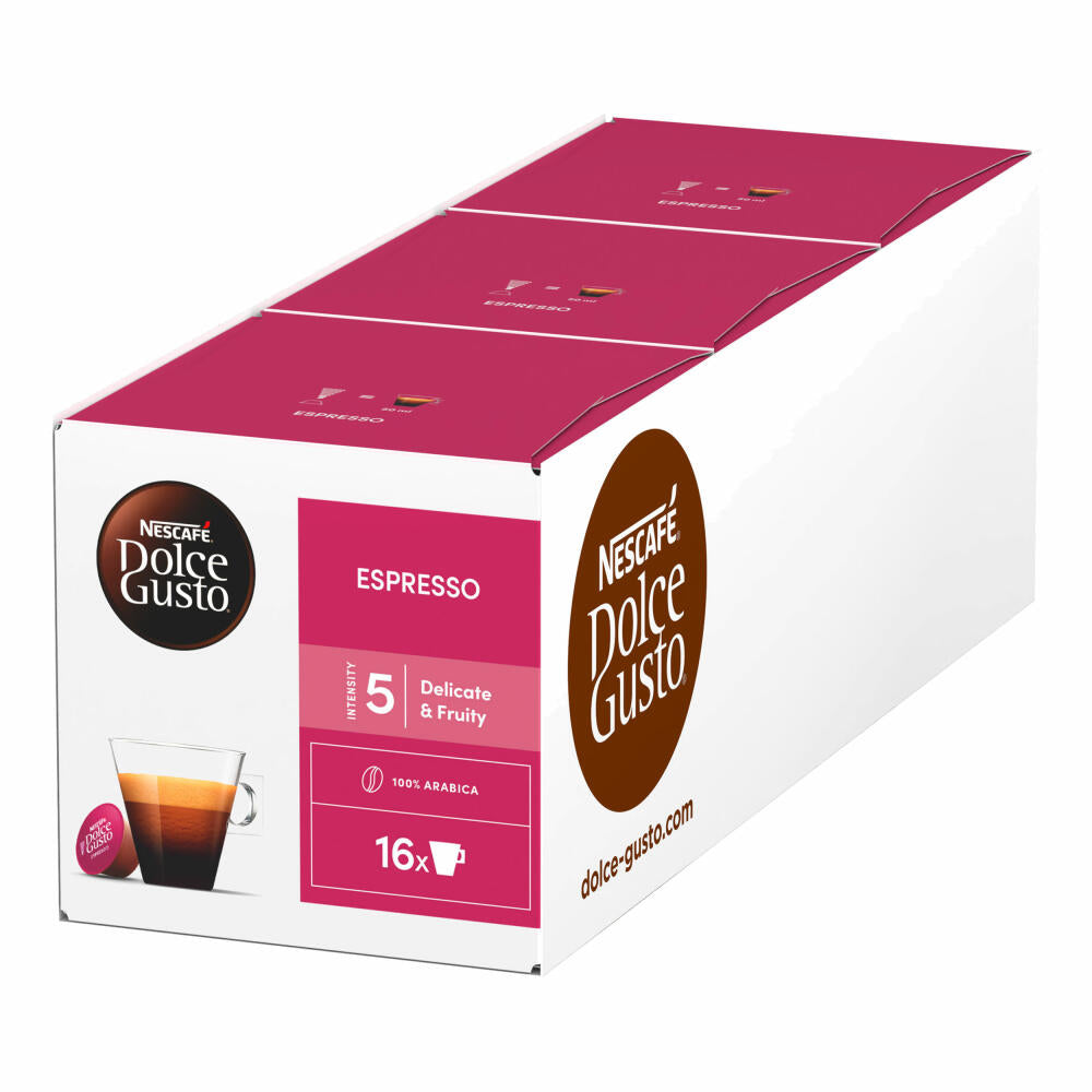 Nescafé Dolce Gusto Espresso, Coffee, Coffee Capsule, Pack of 3, 3 x 16 Capsules