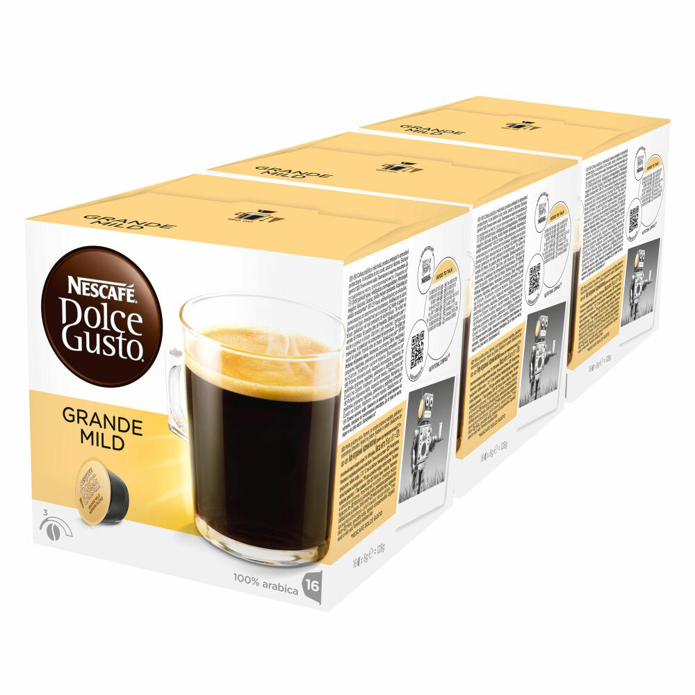 Nescafé Dolce Gusto Grande Mild, Coffee, Coffee Capsule, Pack of 3, 3 x 16 Capsules