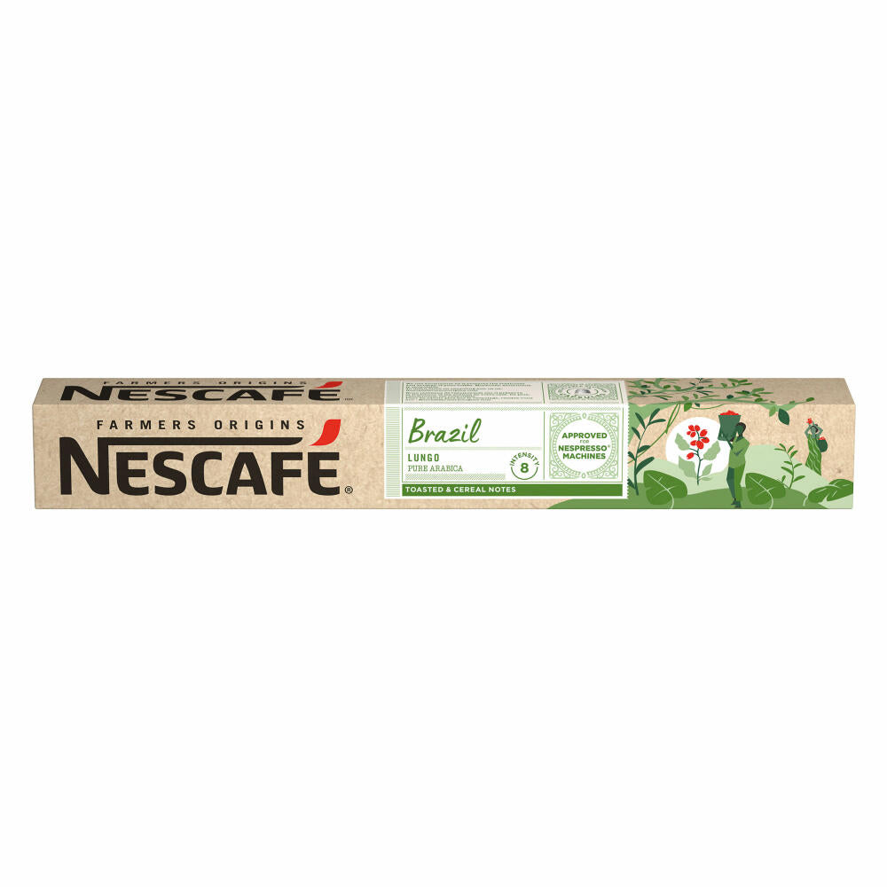 Nescafé Lungo Brazil, Farmers Origins, Nespresso Kaffeekapseln, 10 Stück, 52 g