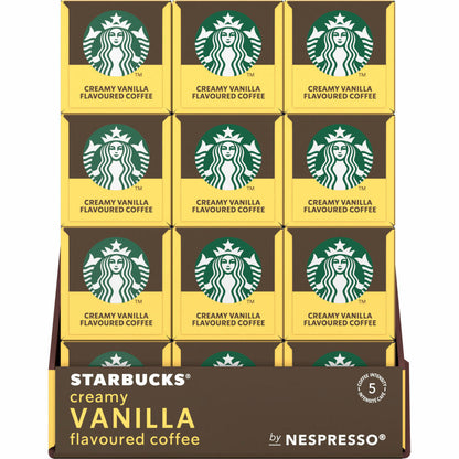 Starbucks Vanilla Flavoured Coffee 12er-Set, Blonde Roast, Röstkaffee, Nespresso kompatibel, Kaffeekapseln, 12x10 Kapseln