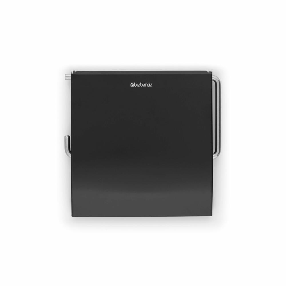 Brabantia ReNew toilet paper holder, roll holder, WC - paper roll holder, toilet paper holder, Matt Black, 108600