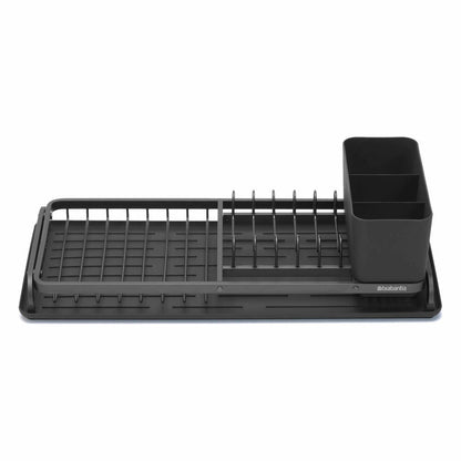 Brabantia Compact Draining Rack, Draining Stand, Draining Basket, Dish Rack, Plastic, Dark Grey, 117268