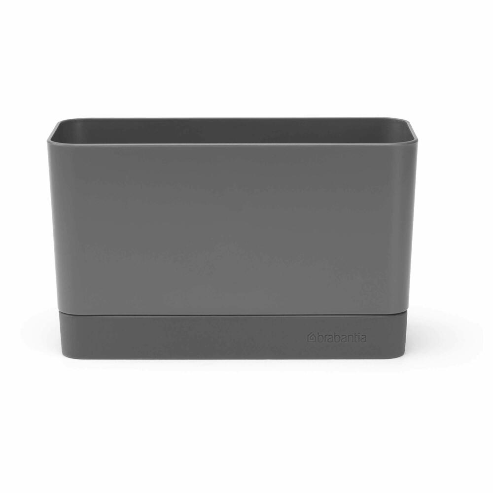 Brabantia Dishwashing Organizer, Dishwashing Liquid Container, Cleaning Agent Holder, Sponge Holder, Plastic, Dark Grey, 117503