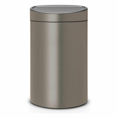 Brabantia Touch Bin Recycle, trash can with plastic inserts, waste bin, wastepaper basket, waste container, Platinum, 10 / 23 L, 117909