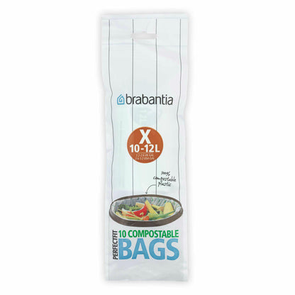 Brabantia PerfectFit bag, garbage bag, waste bag, garbage bag, garbage bag, garbage bag, 10 pieces per roll, 10-12 L, 118685