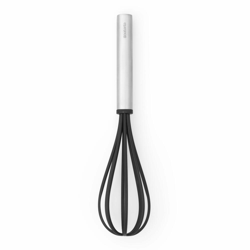 Brabantia Schneebesen Groß Non-Stick Profile, Küchenhelfer, Stahl / Kunststoff, Matt Steel, 27.6 cm, 250866