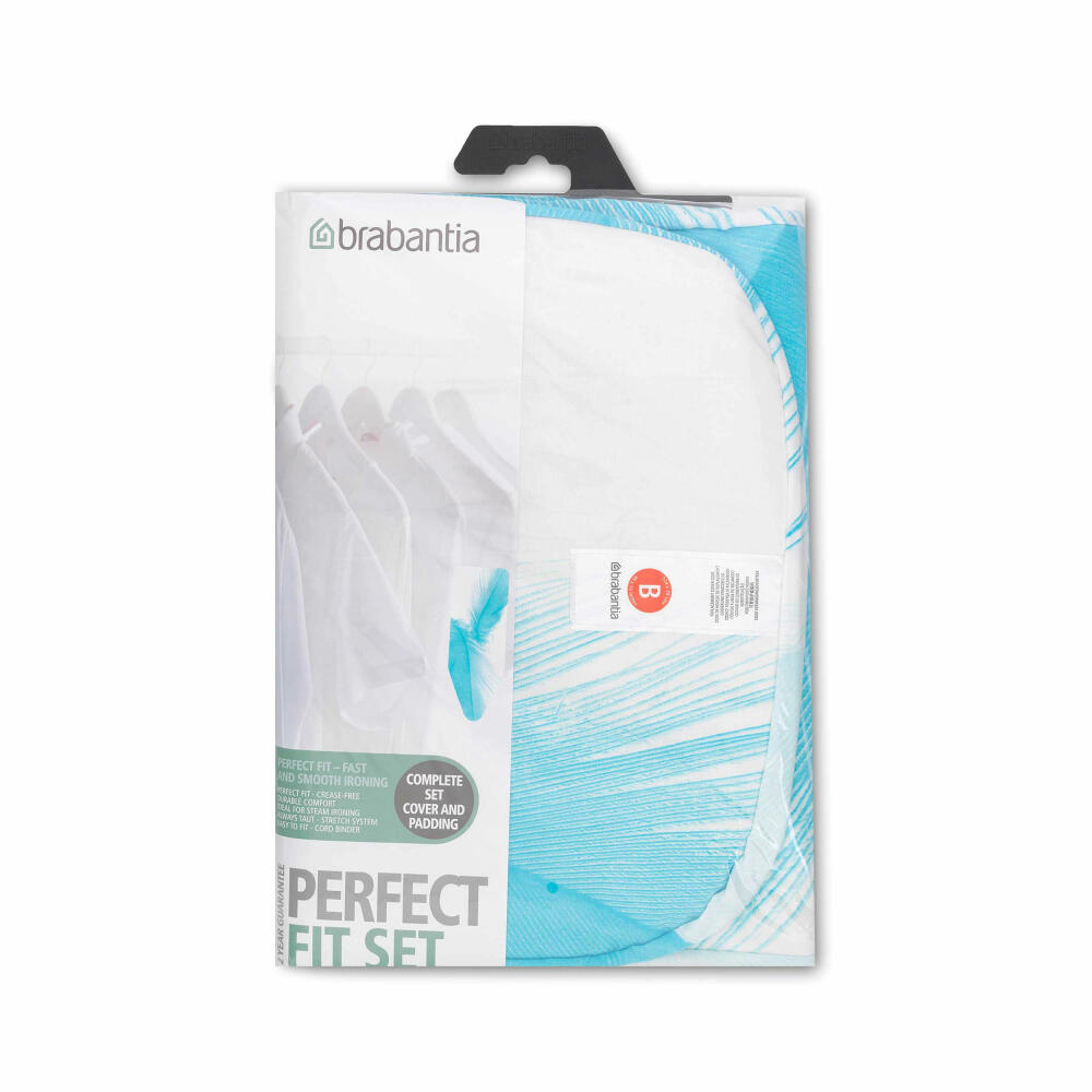 Brabantia Cotton Cover with 4mm Foam and Felt, Ironing Board Cover, Mixed Pack Colourful, 124 x 38 cm, 265006