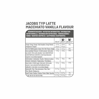 Tassimo Latte Macchiato Vanilla, Kaffee, Vanille Milchkaffee Kaffeekapsel, gemahlener Röstkaffee, 16 T-Discs / 8 Portionen