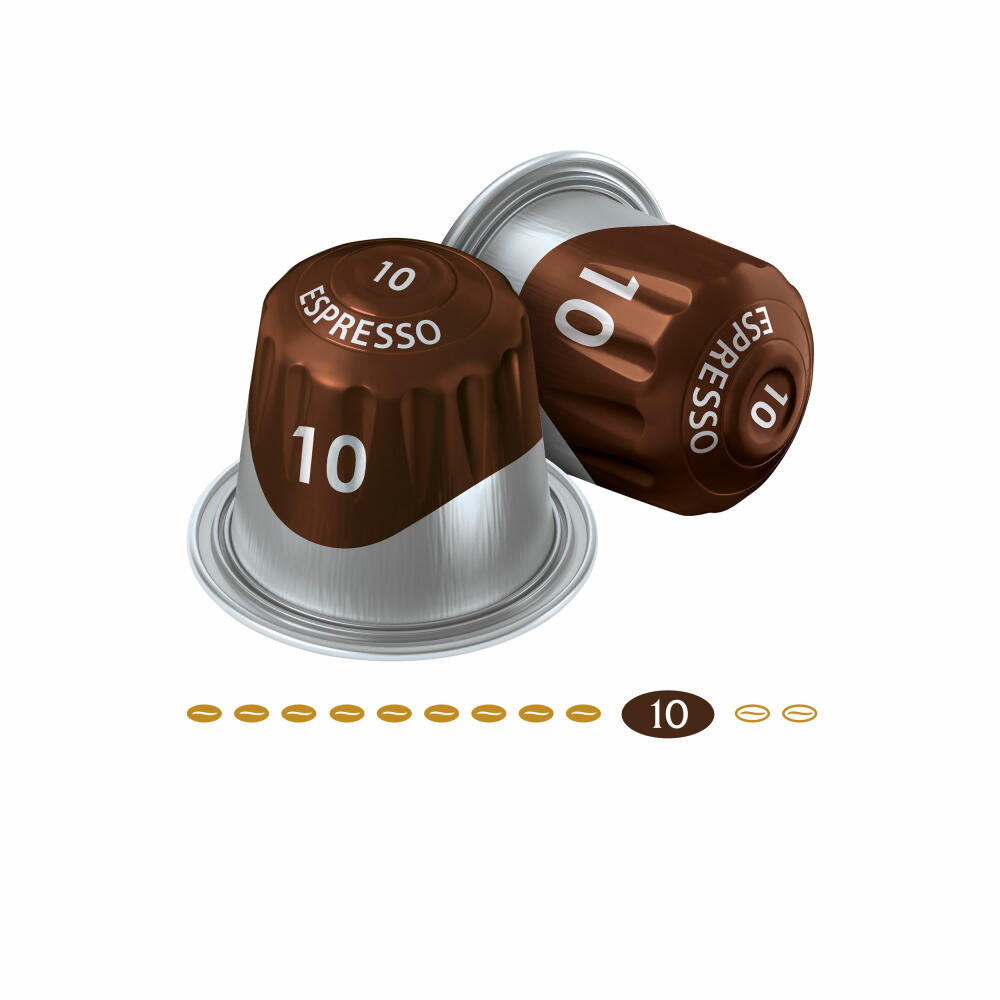 Jacobs Espresso 10 Intenso, Kaffeekapseln, Nespresso Kompatibel, Kaffee, 10 Kapseln, á 5.2 g