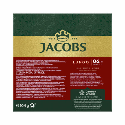 Jacobs Lungo 6 Classico, coffee capsules, Nespresso compatible, coffee, 20 capsules, 5.2 g each