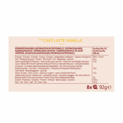 Senseo Kaffeepads Café Latte Vanilla, Vanille Milchkaffee, Milch Kaffee Pad, 8 Pads