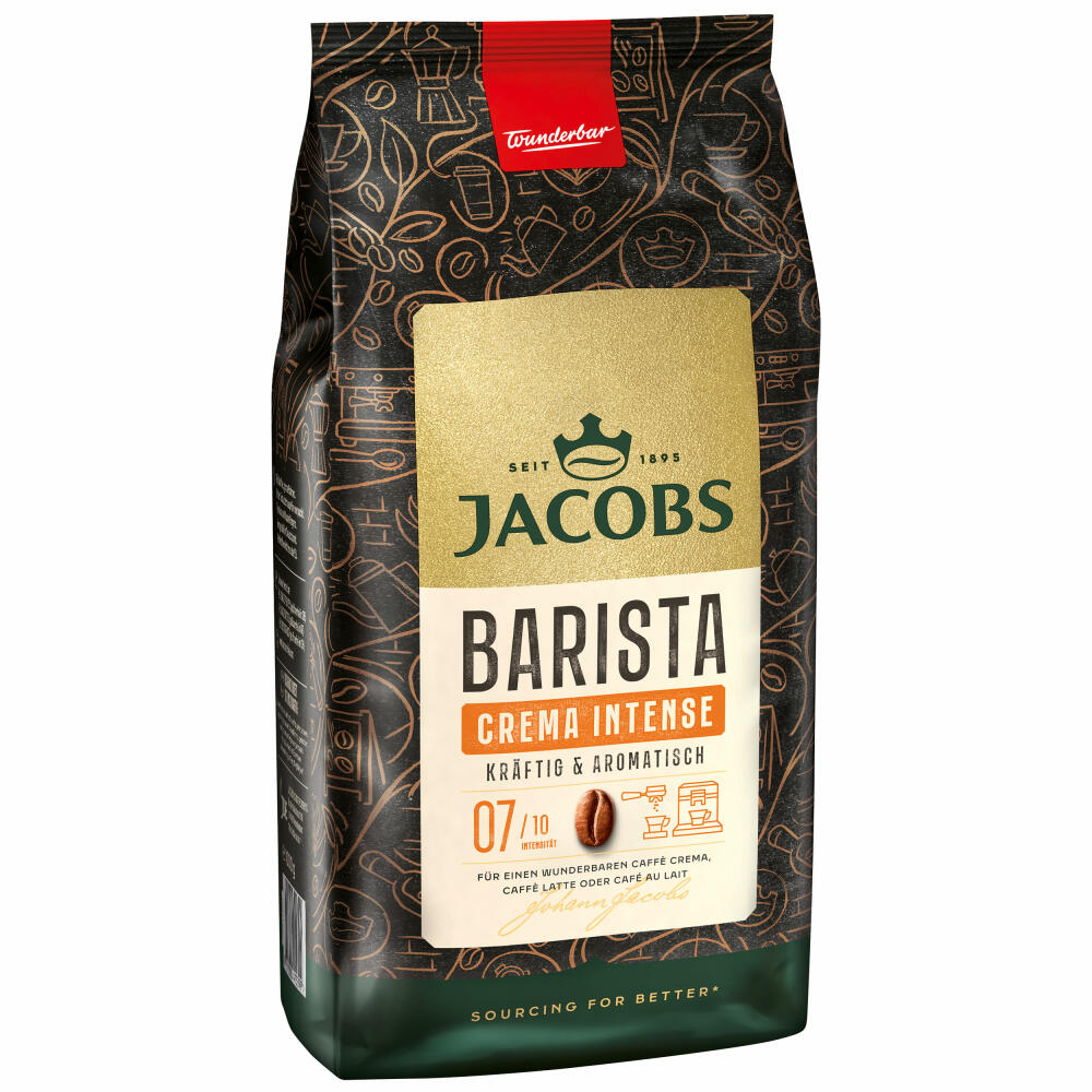 Jacobs Barista Editions Crema Intense, Bohnenkaffee, ganze Bohnen, Röstkaffee, Kaffeebohnen, 1000 g