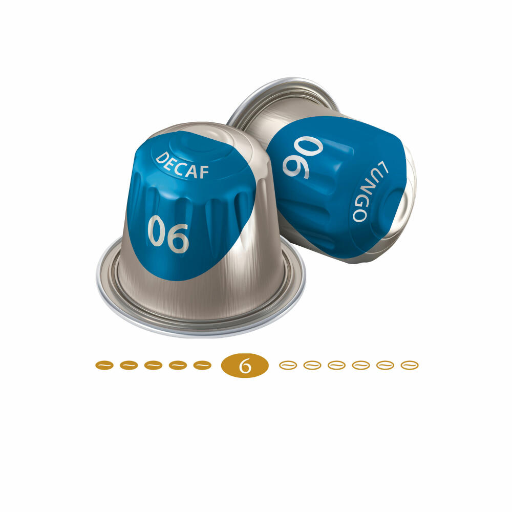 Jacobs Decaffeinato 6 Lungo, Kaffeekapseln, Nespresso Kompatibel, Kaffee, 10 Kapseln, á 5.2 g