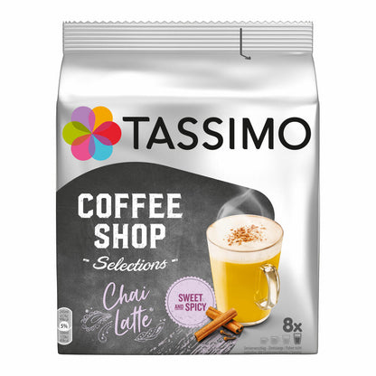 Tassimo Chai Latte, Coffee Shop Selections, Chai Tea, Hot Drink, 188 g, 8 T-Discs / Portions