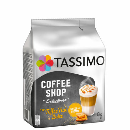 Tassimo Toffee Nut Latte, Coffee Shop Selections, Karamell-Geschmack, 268 g, 16 T-Discs / 8 Portionen