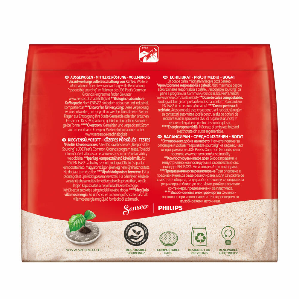 Senseo Kaffeepads Klassisch / Classic, Intensiver & Vollmundiger Geschmack, Kaffee, 16 Pads