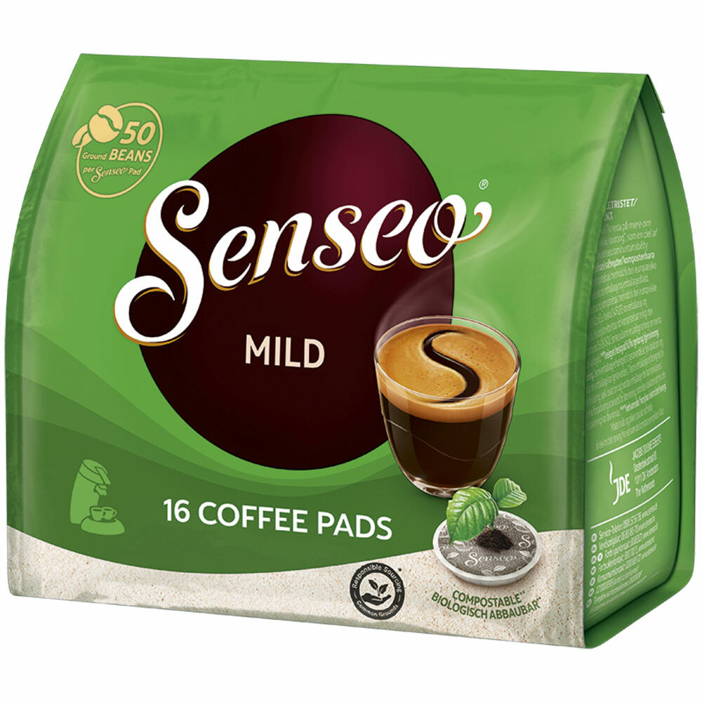 Senseo Kaffeepads Mild, Feiner und Samtweicher Geschmack, Kaffee, 16 Pads