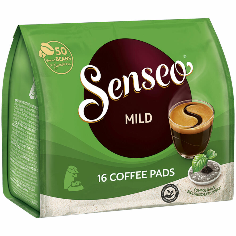 Senseo Kaffeepads Mild, Feiner und Samtweicher Geschmack, Kaffee, 16 Pads