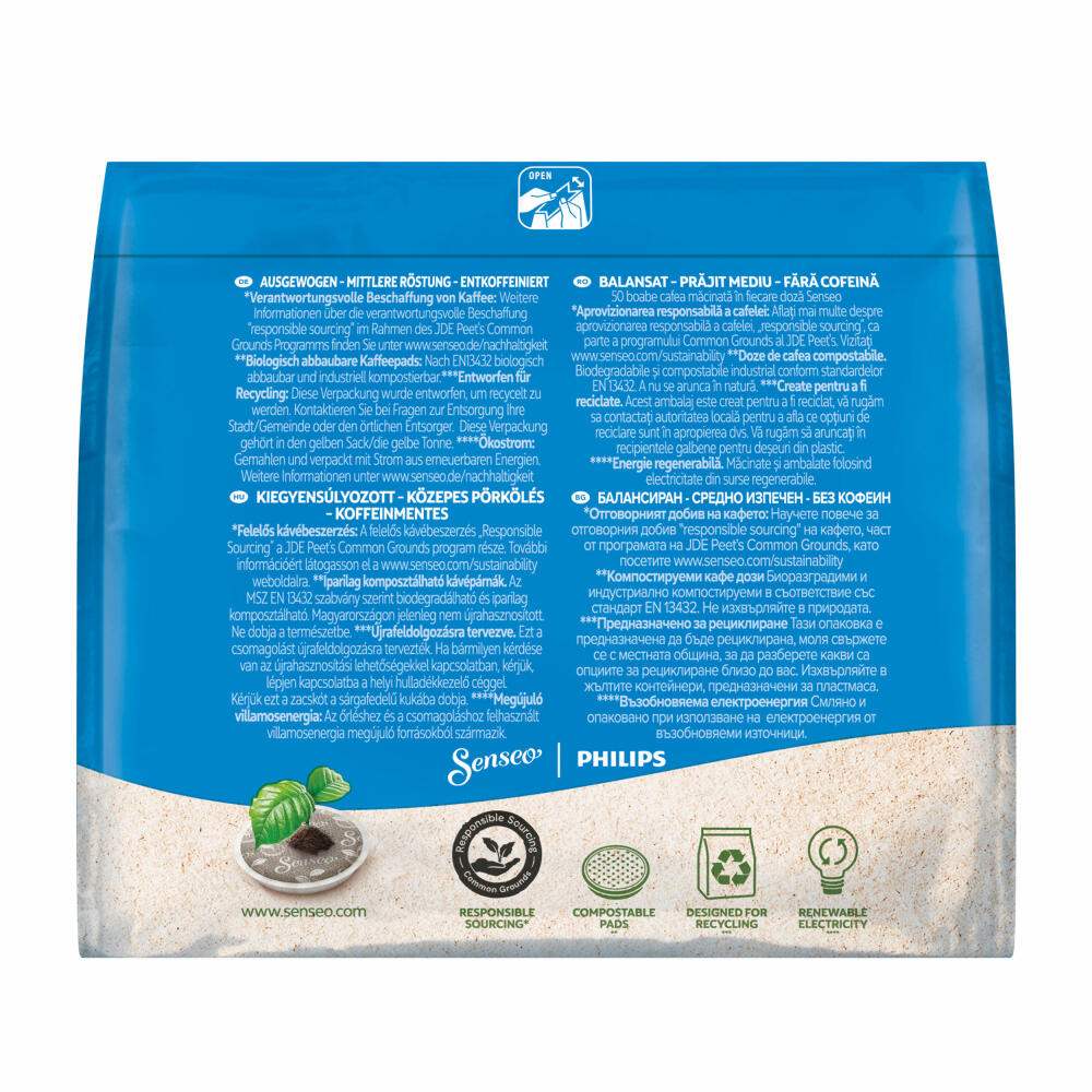 Senseo Coffee Pads Decaffeinated / Decaf, Rich Aroma, Intense &amp; Balanced, Coffee, New Design, 16 Pads