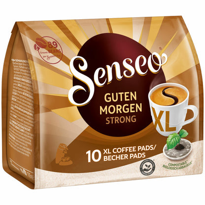 Senseo Kaffeepads Guten Morgen Strong XL, Stark & Intensiv, 10 Kaffee Pads, 125 g