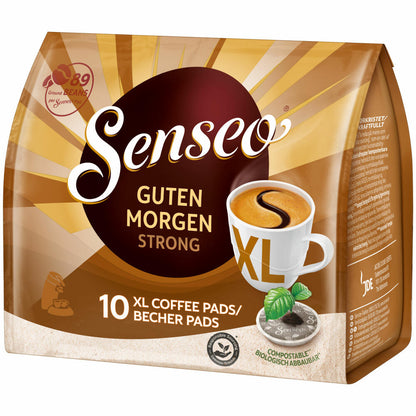 Senseo Kaffeepads Guten Morgen Strong XL, Stark & Intensiv, 10 Kaffee Pads, 125 g