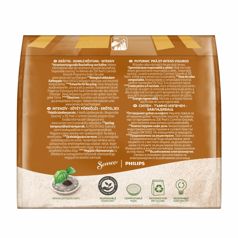 Senseo Kaffeepads Guten Morgen Strong XL, Stark & Intensiv, 10 Kaffee Pads, 125 g