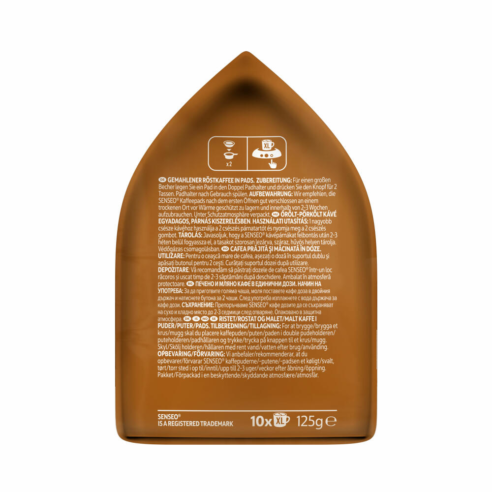 Senseo Kaffeepads Guten Morgen Strong XL, Stark & Intensiv, 10 Kaffee Pads, 125 g