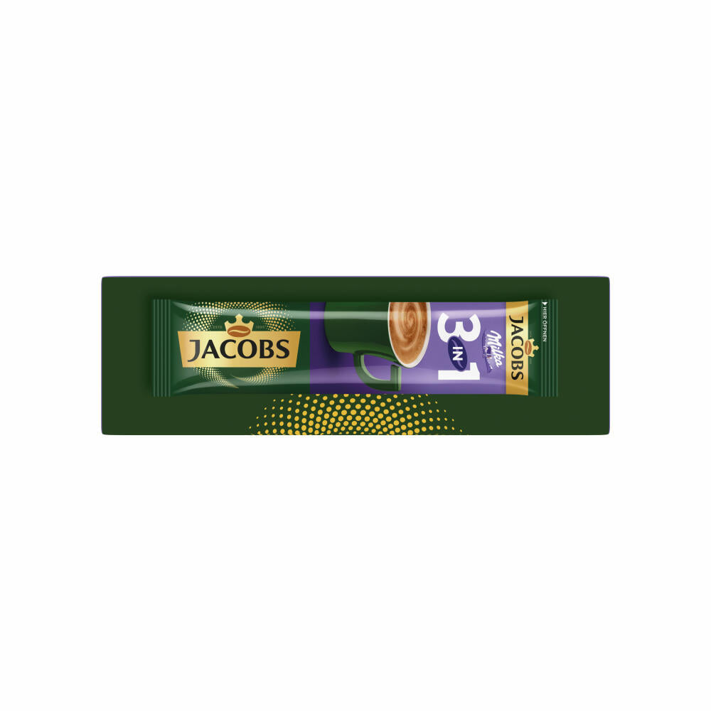 Jacobs 3in1 Milka, Instant-Kaffee mit Kakao, löslicher Bohnenkaffee, 10 Sticks