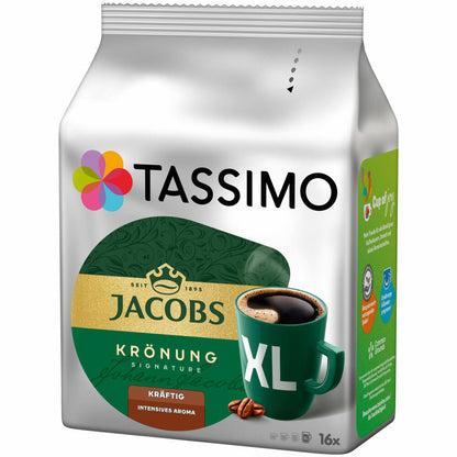 Tassimo Jacobs Krönung XL Kräftig, Kaffee, Kaffeekapsel, gemahlener Röstkaffee, 16 T-Discs