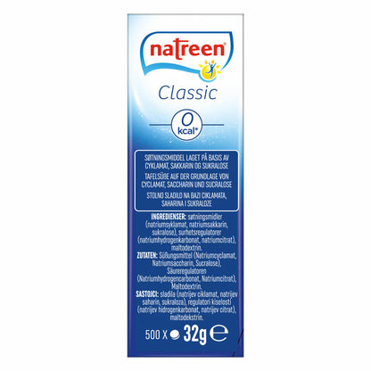 Natreen Classic Tischspender, Süßstoff, Zuckerersatz, kalorienfreies Süßungsmittel, zuckerfrei Alternative, 500 Stück, 4060492