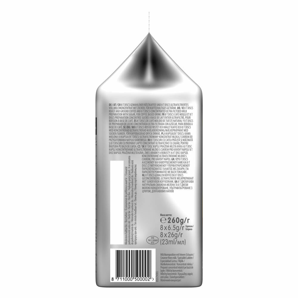 Tassimo Jacobs Cappuccino Coffee, coffee capsules ground roasted coffee, 16 T-Discs (8 servings)