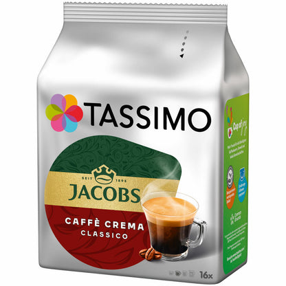 Tassimo Jacobs Caffè Crema Classico, Kaffee mit feiner Crema, 16 T-Discs