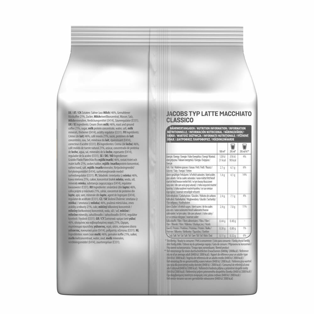 Tassimo Jacobs Latte Macchiato Classico, coffee, latte, capsules, 16 T-Discs (8 servings)