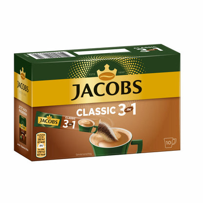 Jacobs 3in1 soluble coffee, instant coffee, 10 cup portions