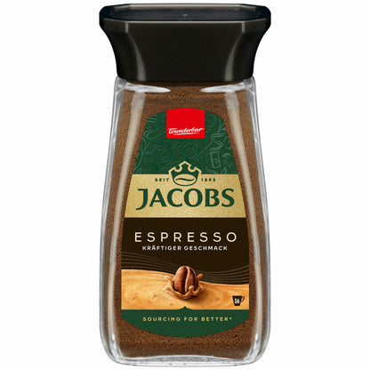 Jacobs Espresso, Soluble Coffee, Instant Coffee, Instant Coffee, Soluble Coffee, Glass, 100 g