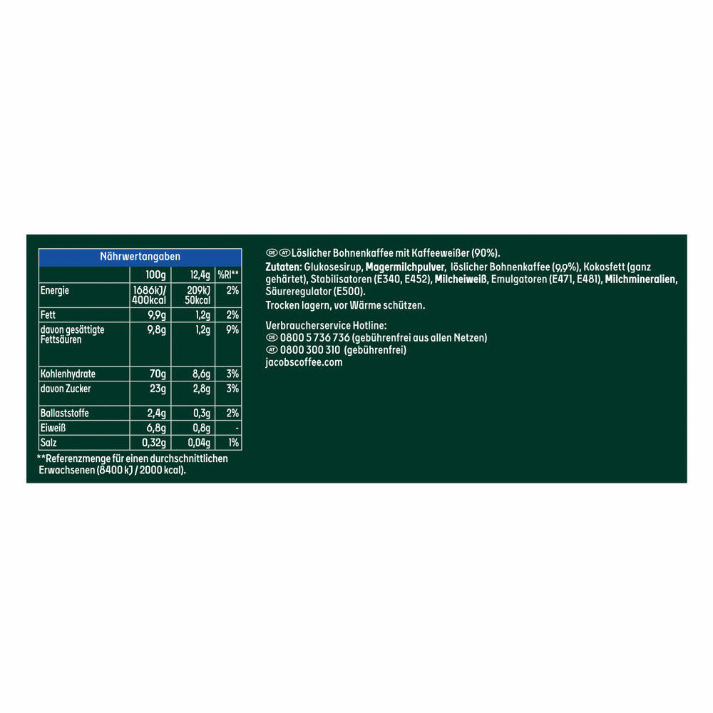 Jacobs 2in1 löslicher Kaffee, Instantkaffee, 10 Becherportionen