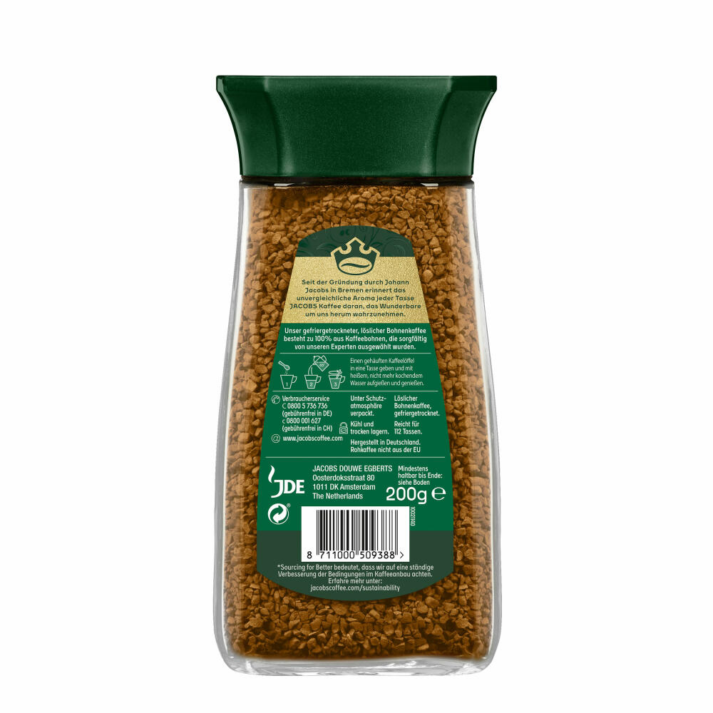 Jacobs Krönung, Soluble Coffee, Instant Coffee, Instant Coffee, Soluble Coffee, Glass, 200 g