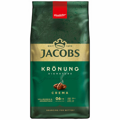 Jacobs Krönung Caffè Crema, Röstkaffee, Kaffee, ganze Bohnen, Kaffeebohnen, 1000 g