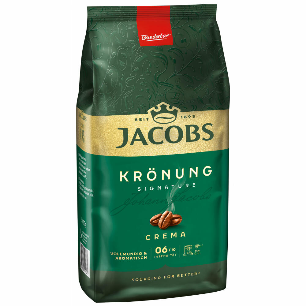 Jacobs Krönung Caffè Crema, Röstkaffee, Kaffee, ganze Bohnen, Kaffeebohnen, 1000 g