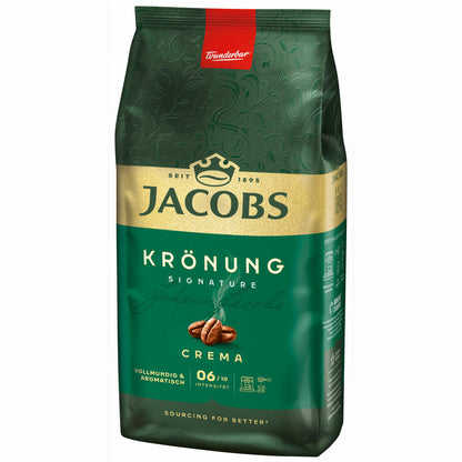 Jacobs Krönung Caffè Crema, Röstkaffee, Kaffee, ganze Bohnen, Kaffeebohnen, 1000 g