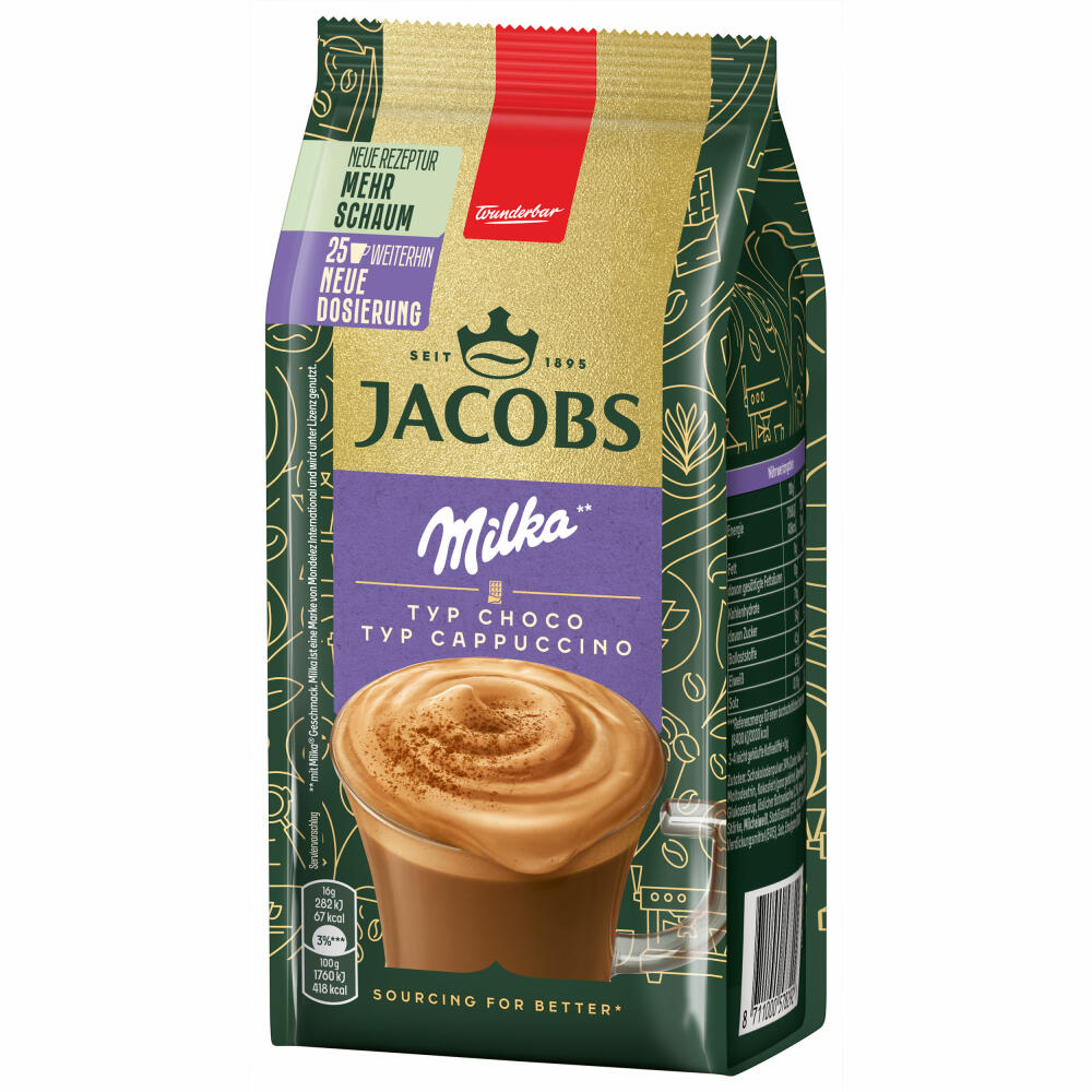 Jacobs Moments Choco Cappuccino, Mild with Milka Chocolate Note, Refill Bag 500g, 75691