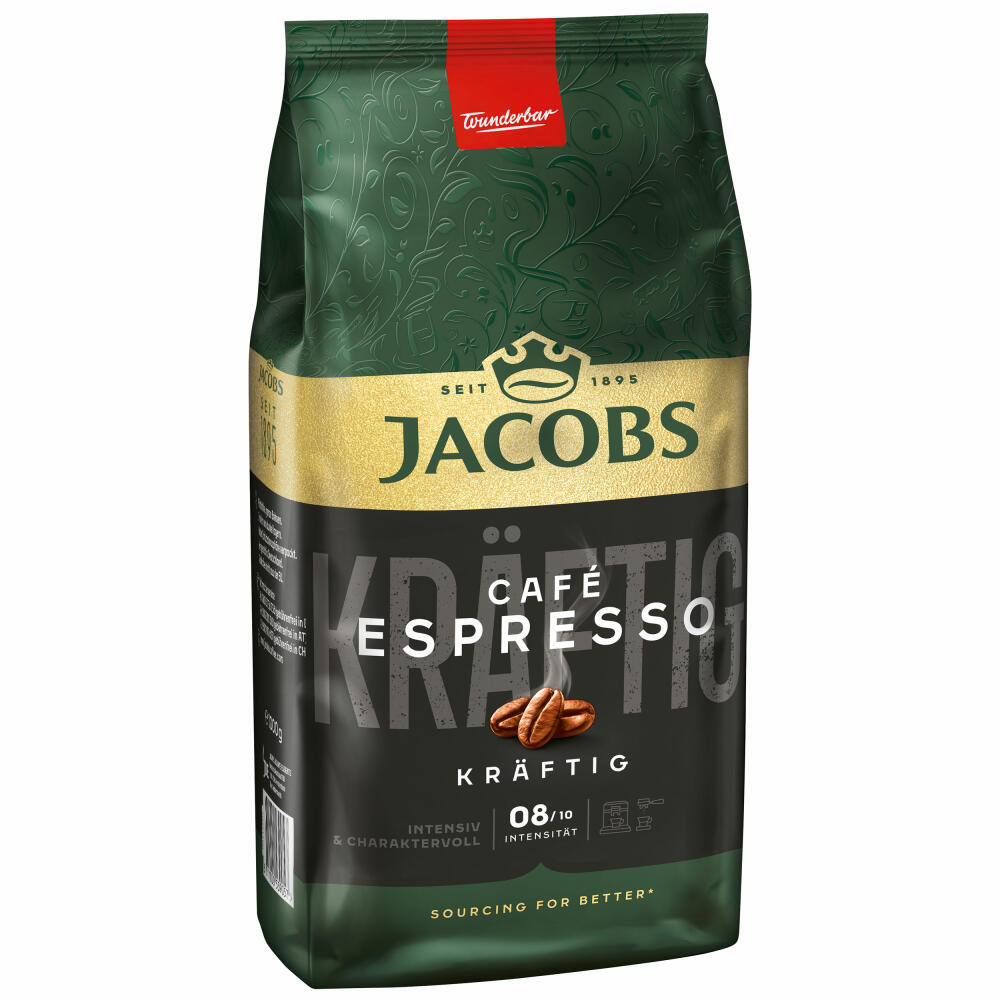 Jacobs Espresso Expertenröstung, Kaffee, ganze Bohnen, Röstkaffee, Kaffeebohnen, 1er Pack (1 x 1000g)