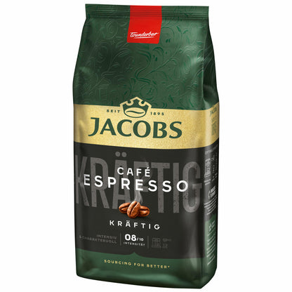 Jacobs Espresso Expertenröstung, Kaffee, ganze Bohnen, Röstkaffee, Kaffeebohnen, 1er Pack (1 x 1000g)