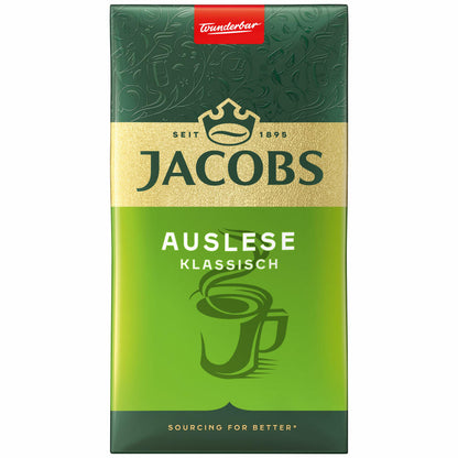 Jacobs Auslese Classic Ground, ground roasted coffee, filter coffee, coffee, 500 g